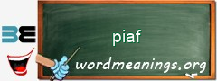 WordMeaning blackboard for piaf